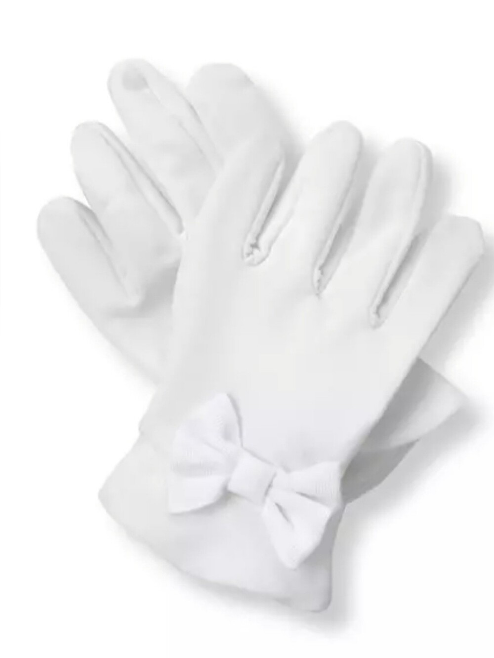Janie & Jack "Garden Brunch" white satin bow gloves
